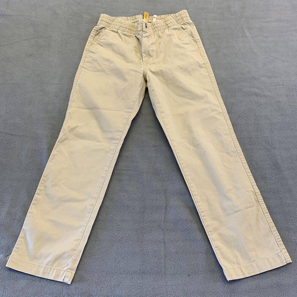 Polo Ralph Lauren Pants Boys 10 Beige Chino Twill Elastic Waist Drawstring Logo
